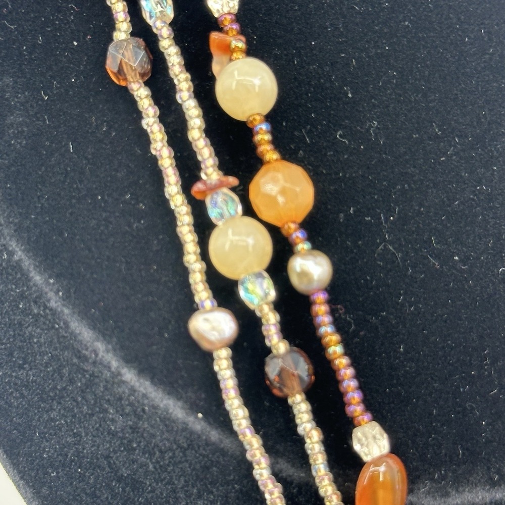 Lia Sophia‎ Pumpkin Spice Genuine Aventurine  Necklace Boho Bold - Picture 3 of 8